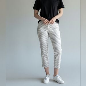 Loft 00 petite, white with print Capri Pants